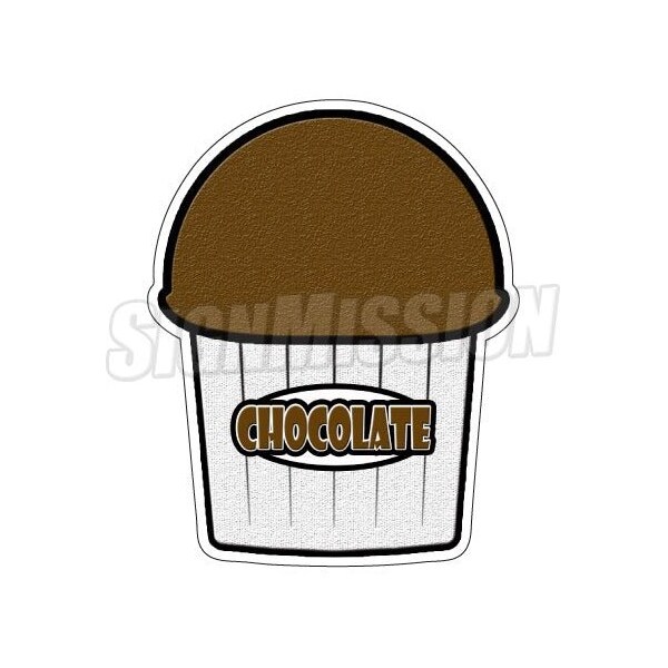 CHOCOLATE FLAVOR Italian Ice Decal shaved ice sign cart trailer sticker, D-DC-24-Chocolate Flavor